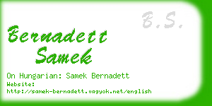 bernadett samek business card